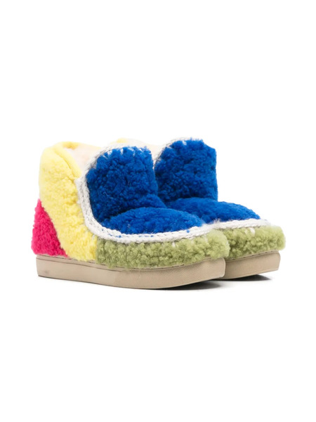  Mou Kids Patchwork-detail Boots - Yellow 