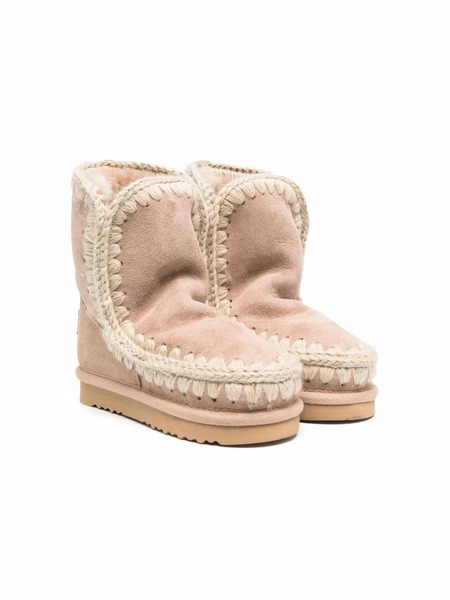  Mou Kids Shearling-lined Slip-on Boots - Brown 