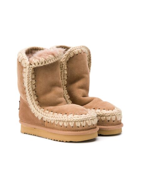  Mou Kids Shearling Snow Boots - Neutrals 