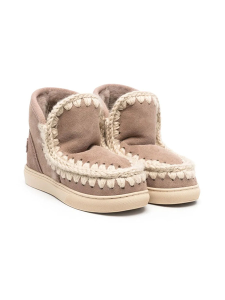  Mou Kids Suede Eskimo Boots - Neutrals 
