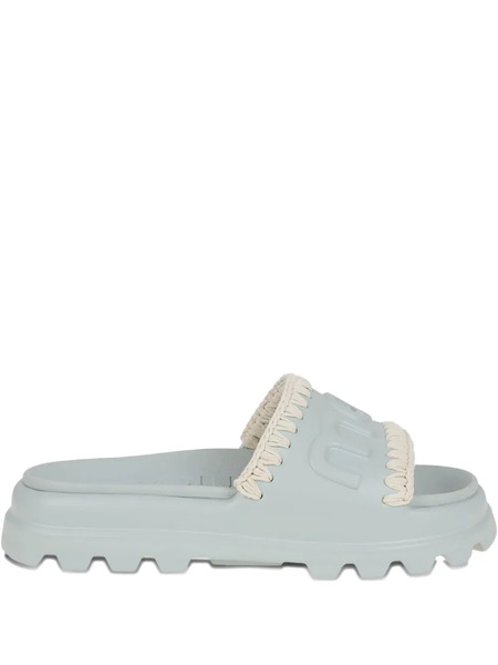  Mou Logo-embossed Slides - Blue 
