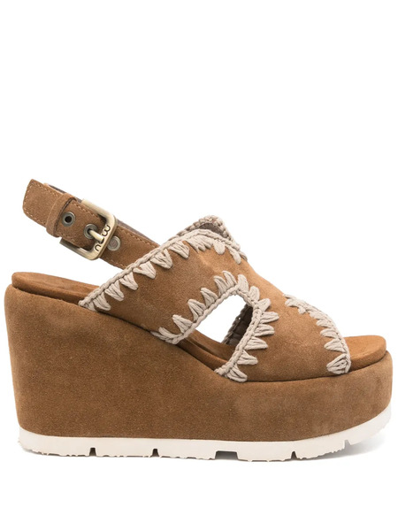  Mou 95mm Whipstitch-detail Sandals - Brown 