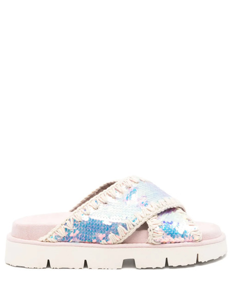  Mou Sequin-embellished Sandals - Pink 