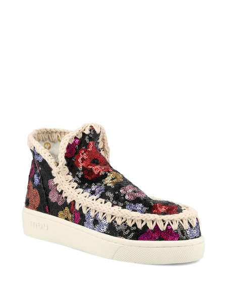  Mou Summer Eskimo Floral Boots - Black 