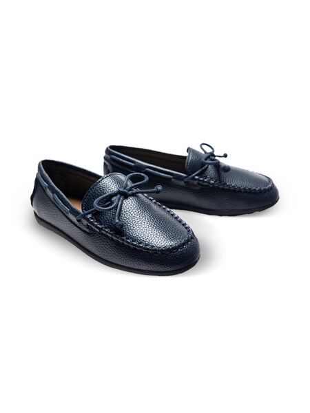  Moustache Bow-detail Loafers - Blue 