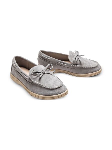  Moustache Bow-detail Loafers - Grey 