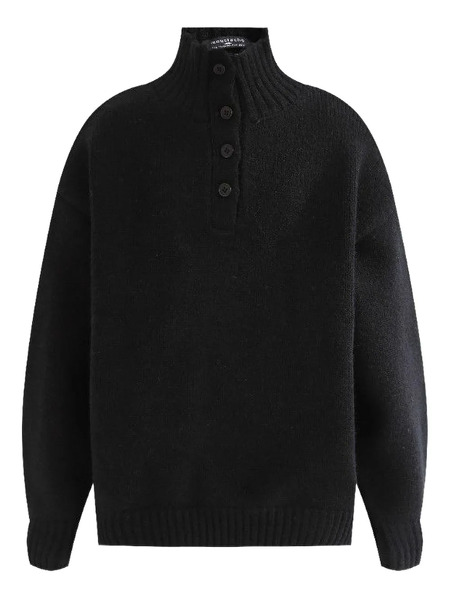  Moustache Button-up Sweater - Grey 