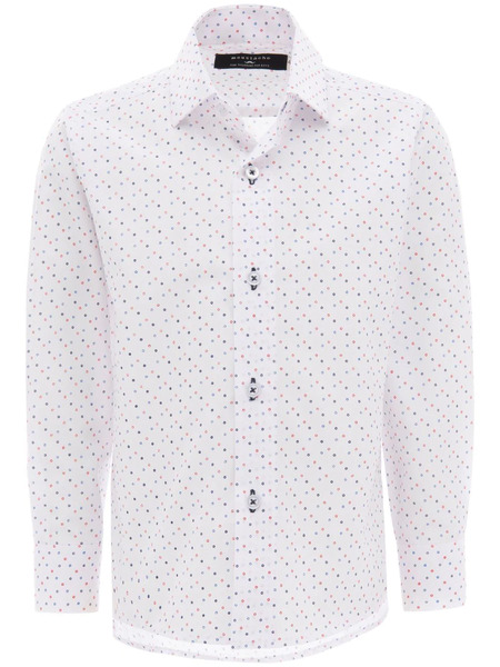  Moustache Circle Print Shirt - White 