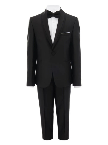  Moustache Glitter-trim Single-breasted Tuxedo - Black 