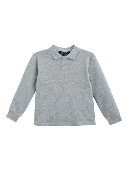  Moustache Long-sleeve Polo Shirt - Grey 