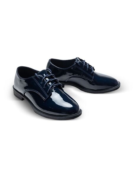  Moustache Patent-finish Oxford Shoes - Blue 