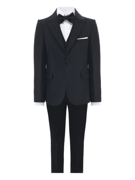  Moustache Peak-lapel Suit (set Of Four) - Black 