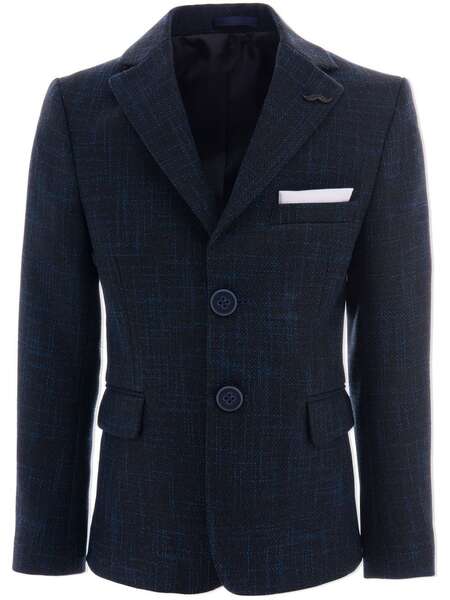  Moustache Peak-lapel Tailored Blazer - Blue 