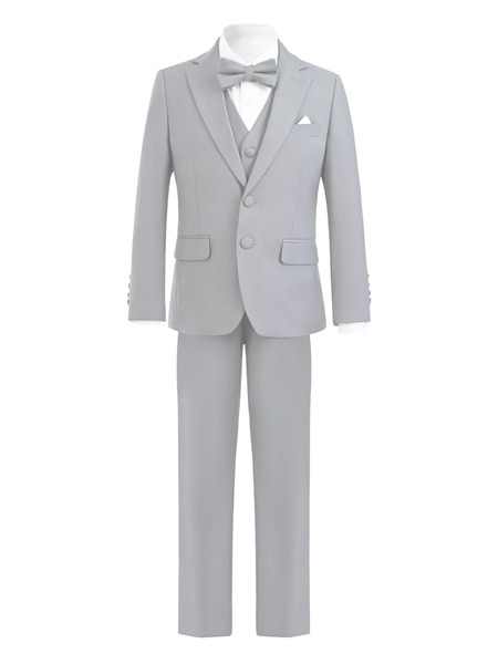  Moustache Peak-lapel Tuxedo Set - Grey 