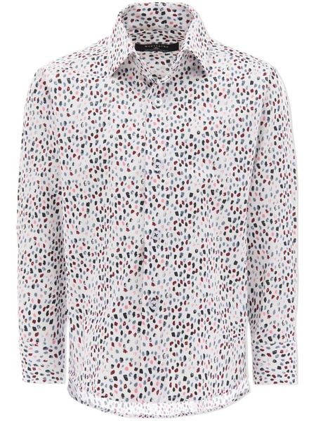  Moustache Pebbled-print Dress Shirt - White 