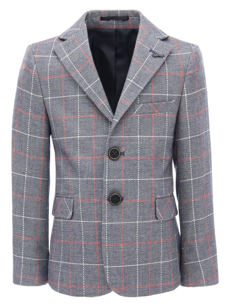  Moustache Plaid-check Single-breasted Blazer - Blue 