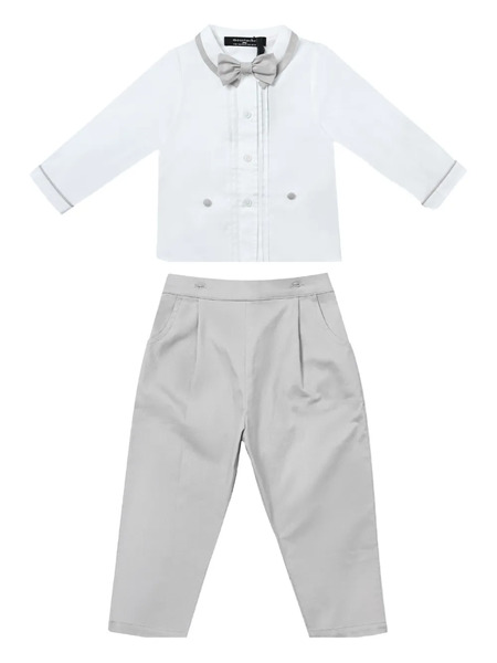  Moustache Pleated Trousers Set (set Of Two) - White 