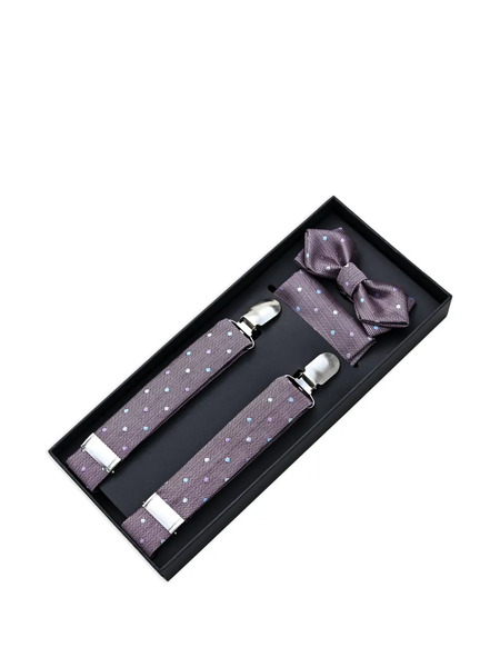  Moustache Polka-dot Accessory Set - Purple 