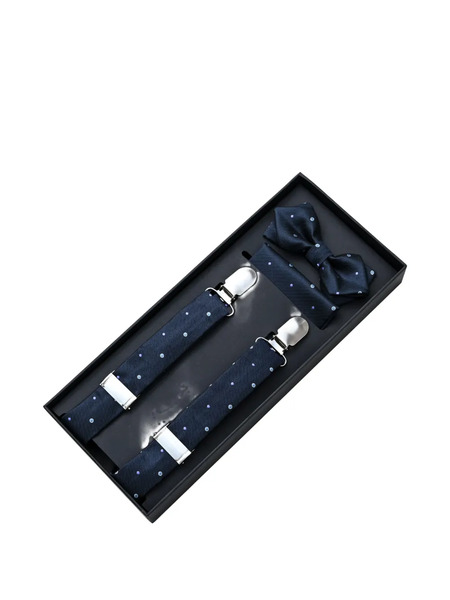  Moustache Polka Dot-print Accessory Set - Blue 