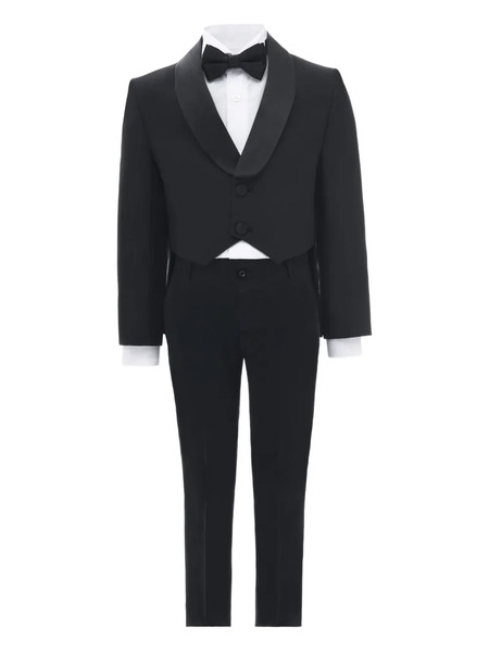  Moustache Shawl-lapel Suit (set Of Four) - Black 