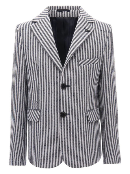  Moustache Striped Single-breasted Blazer - Grey 