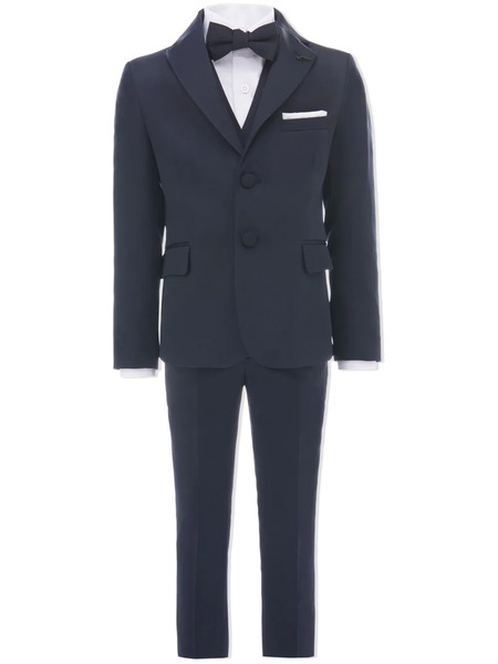  Moustache Tuxedo Four-piece Suit - Blue 
