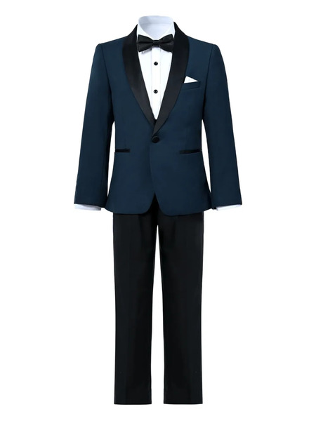 Moustache Tuxedo Suit - Blue 