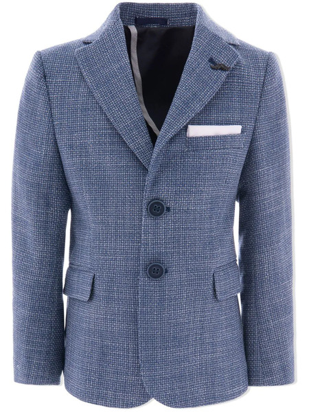  Moustache Tweed Tailored Blazer - Blue 