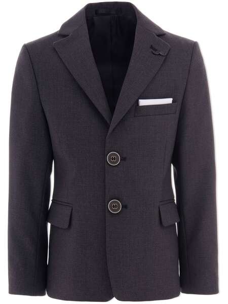  Moustache Twill Single-breasted Blazer - Grey 