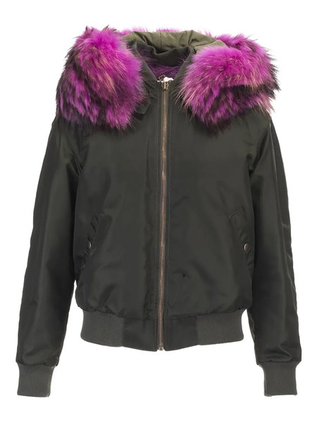  Mr & Mrs Italy Faux Fur-trim Jacket - Green 