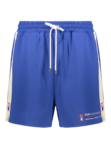  Mr. Saturday Drawstring-waist Embroidered Shorts - Blue 