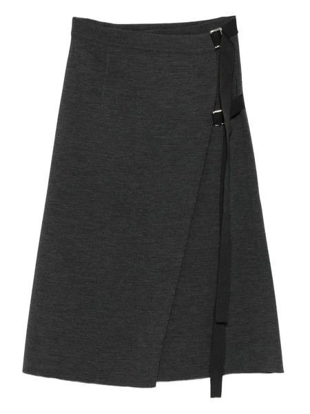  Mrz Buckle-fastening Wrap Midi Skirt - Grey 