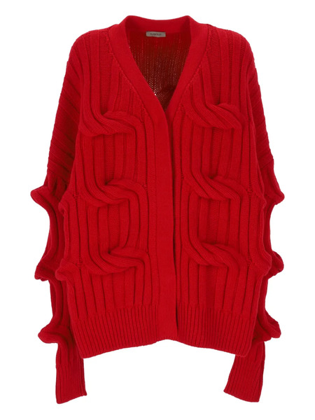  Mrz Cable-knit Wool Cardigan - Red 