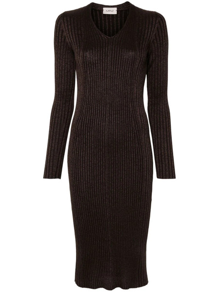  Mrz Ribbed-knit Midi Dress - Brown 