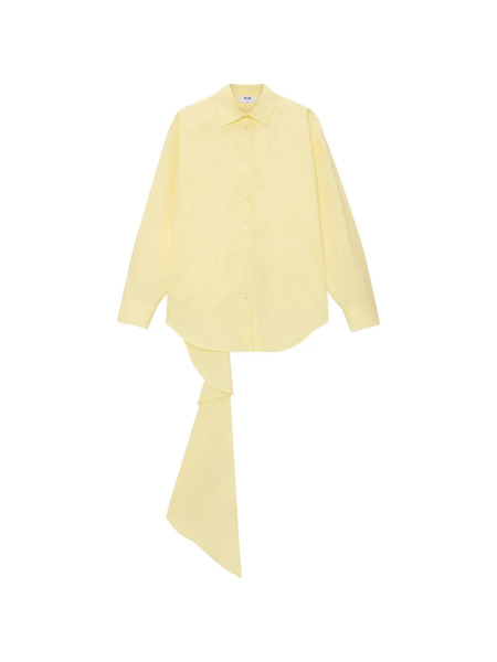  Msgm Asymmetric Long-sleeve Shirt - Yellow 