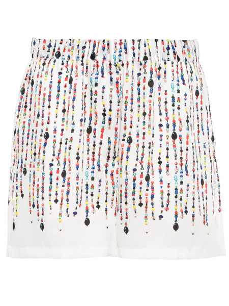  Msgm Bead-print Shorts - White 
