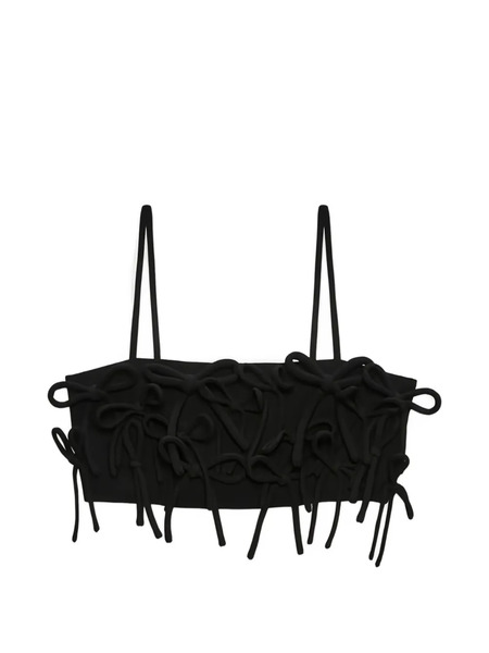  Msgm Black Cady Cropped Top 