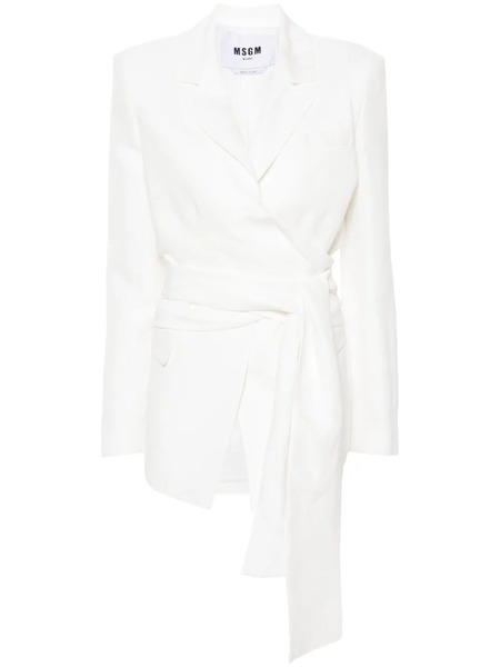  Msgm Bow-detail Blazer - White 