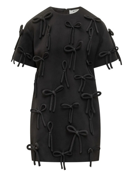  Msgm Bow-embellished Dress - Black 