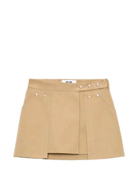  Msgm Button-details Wrap A-line Skirt - Neutrals 
