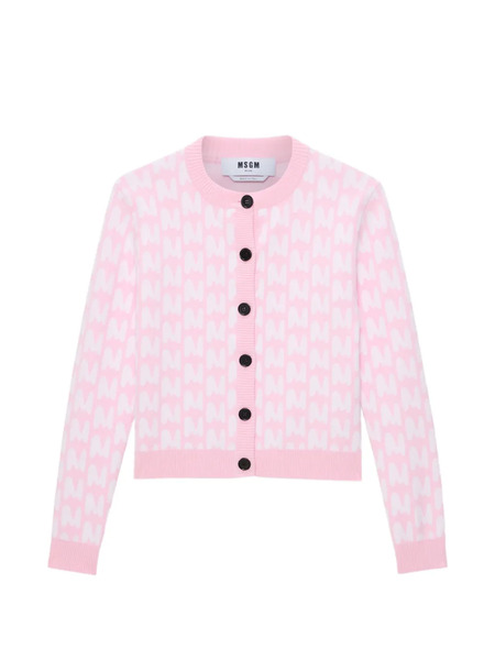  Msgm Button Pattern Cardigan - Pink 