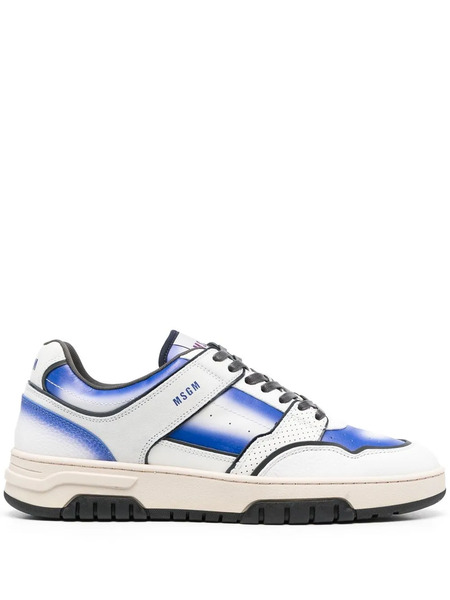 Msgm Calf Leather Sneakers - Blue 