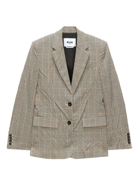  Msgm Checked Blazer - Neutrals 