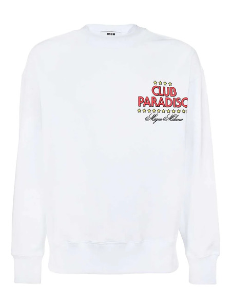  Msgm Club Paradiso Cotton Sweatshirt - White 