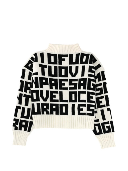  Msgm Cropped Long-sleeve Sweater - Neutrals 