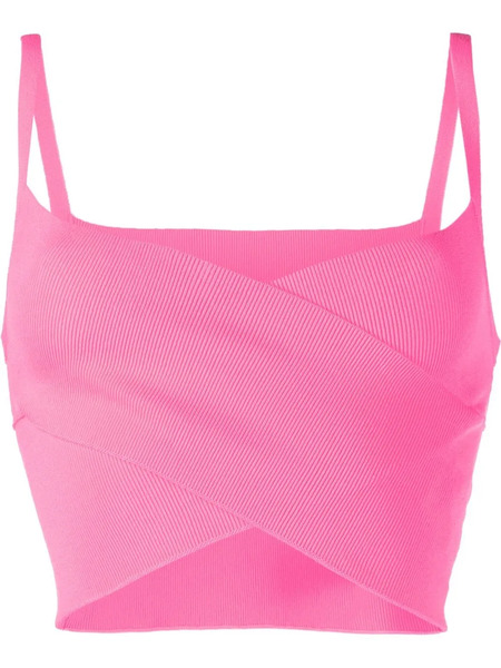  Msgm Cross-strap Cropped Top - Pink 