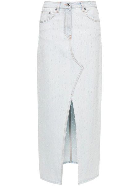  Msgm Distressed Maxi Skirt - Blue 