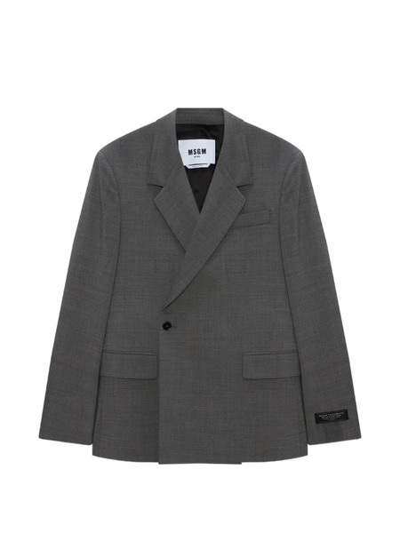  Msgm Double-breasted Blazer - Grey 