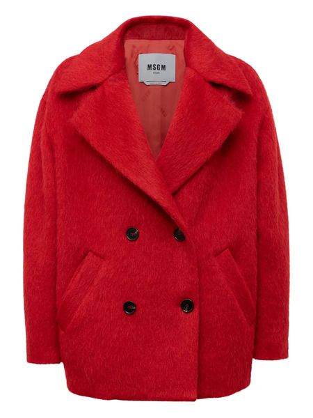  Msgm Double-breasted Coat - Red 