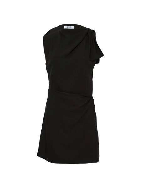  Msgm Draped Sleeveless Mini Dress - Black 